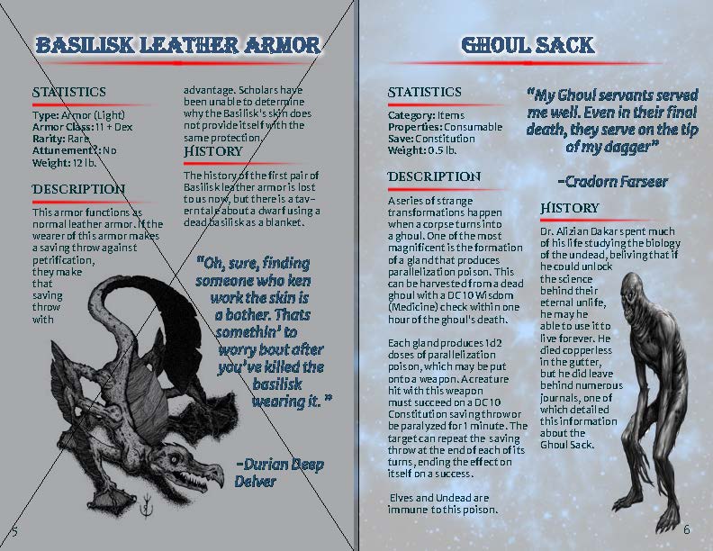 Skin & Bone: A RPG Zine of Harvesting Monster Parts (PDF)